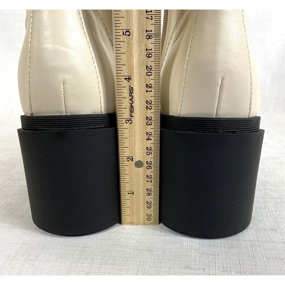 Nine West Combat Boots Platform Women's Size 10M Cream Black Lace Up Steam Punk - Picture 11 of 12